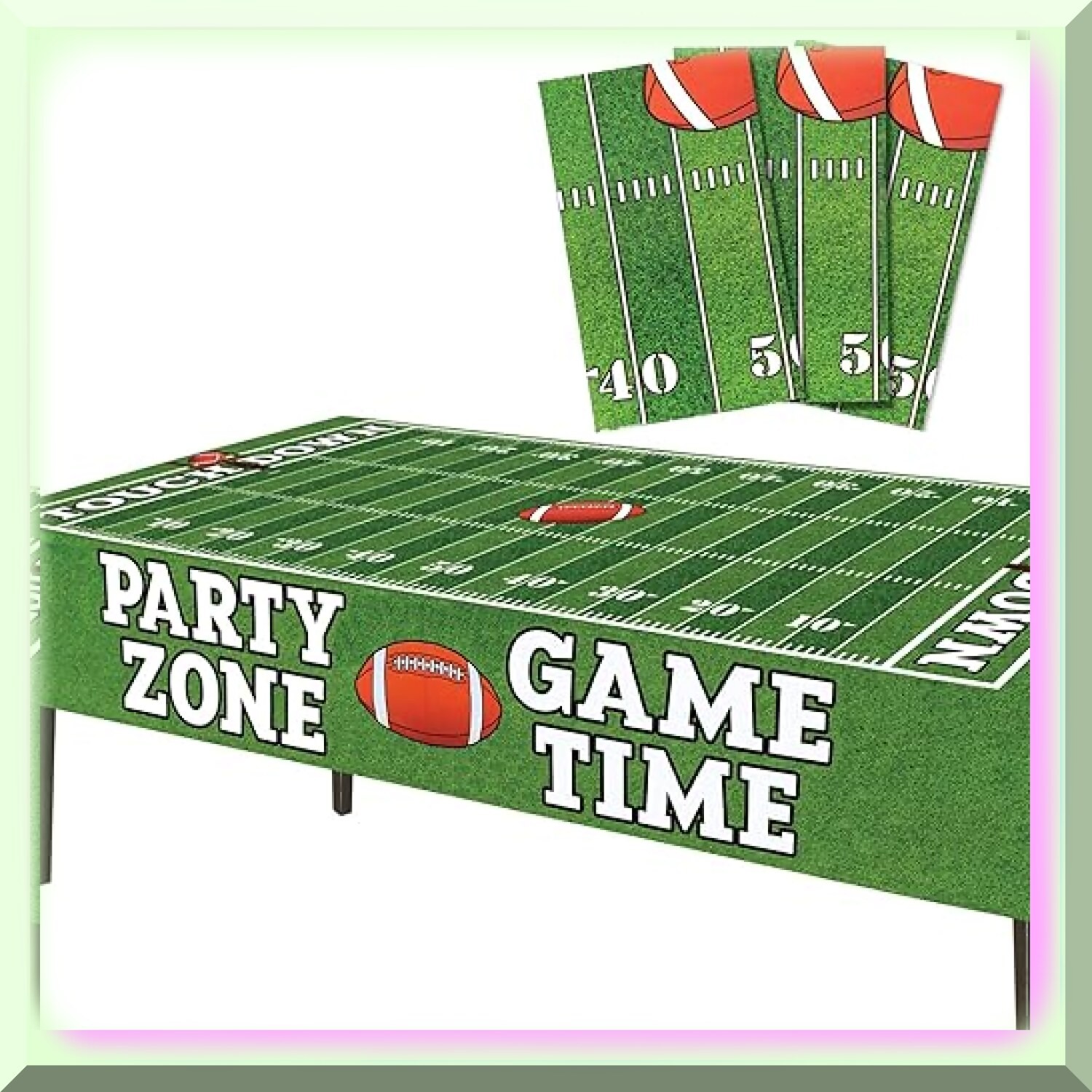 Football Field Tailgate Tablecloths 3 Pack