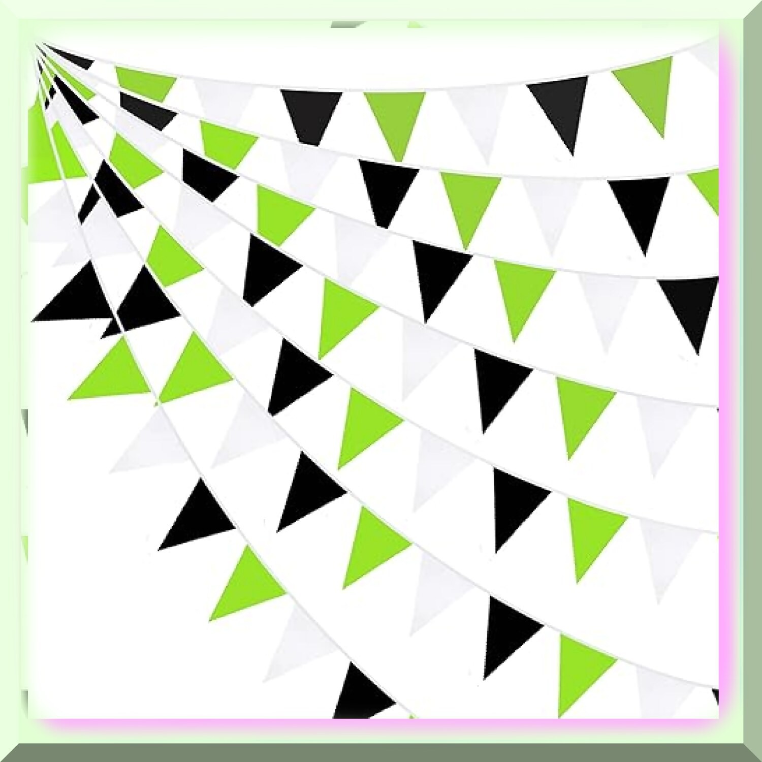 Tri-Color Fabric Triangle Flag Garland 10M