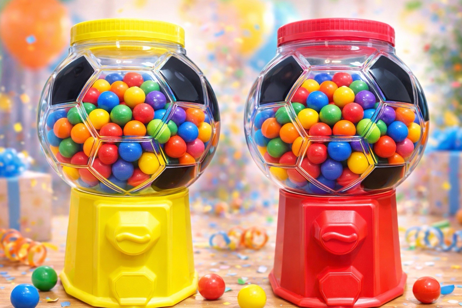 Chiclera Soccer Party Plastic Dummy Gumball Machine Centerpiece Piñata 10Pc