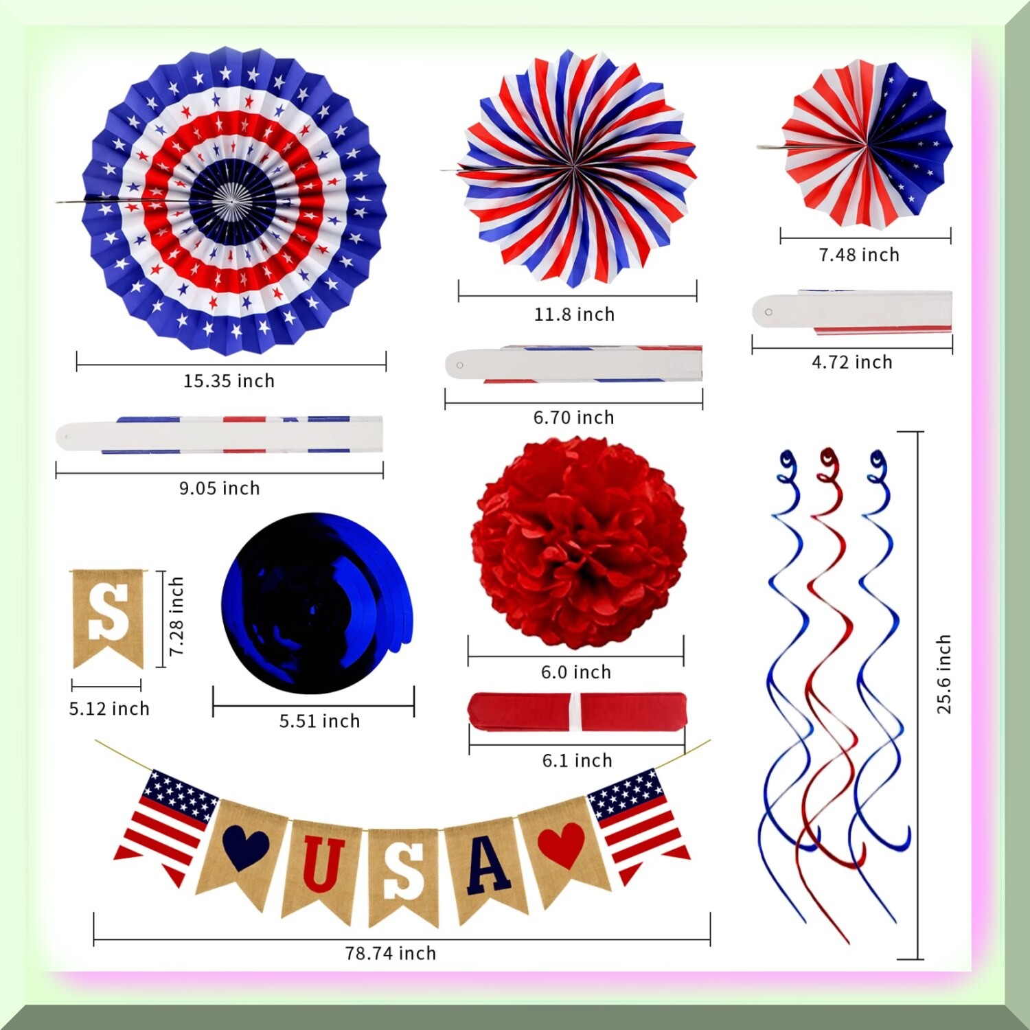 Patriotic Celebration Kit 26 Pieces Decorations