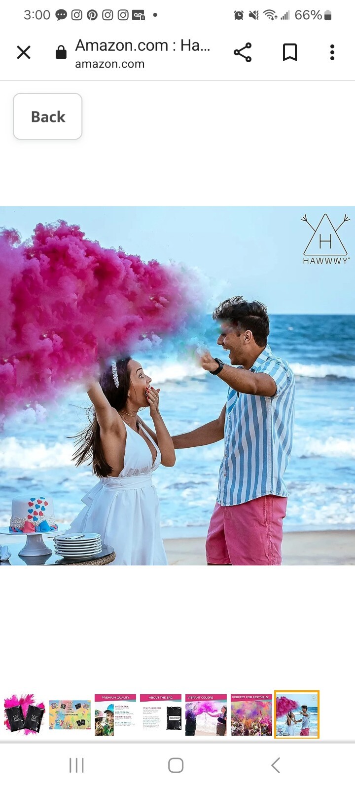 NEW Hawwwy Colored Powder-Gender Reveal Powder-Color Run – 2 lbs of Pink Powder