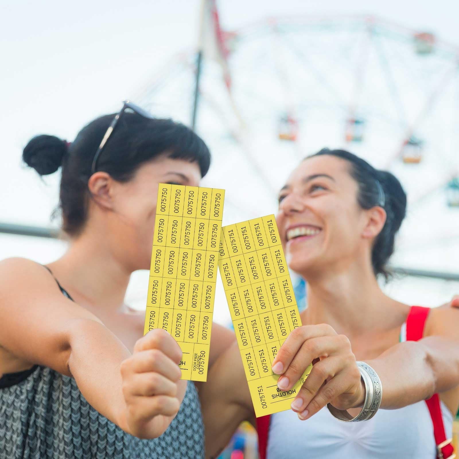 504 PCS 25 Bid Raffle Ticket Different Numbers Chinese Auction Church Yellow