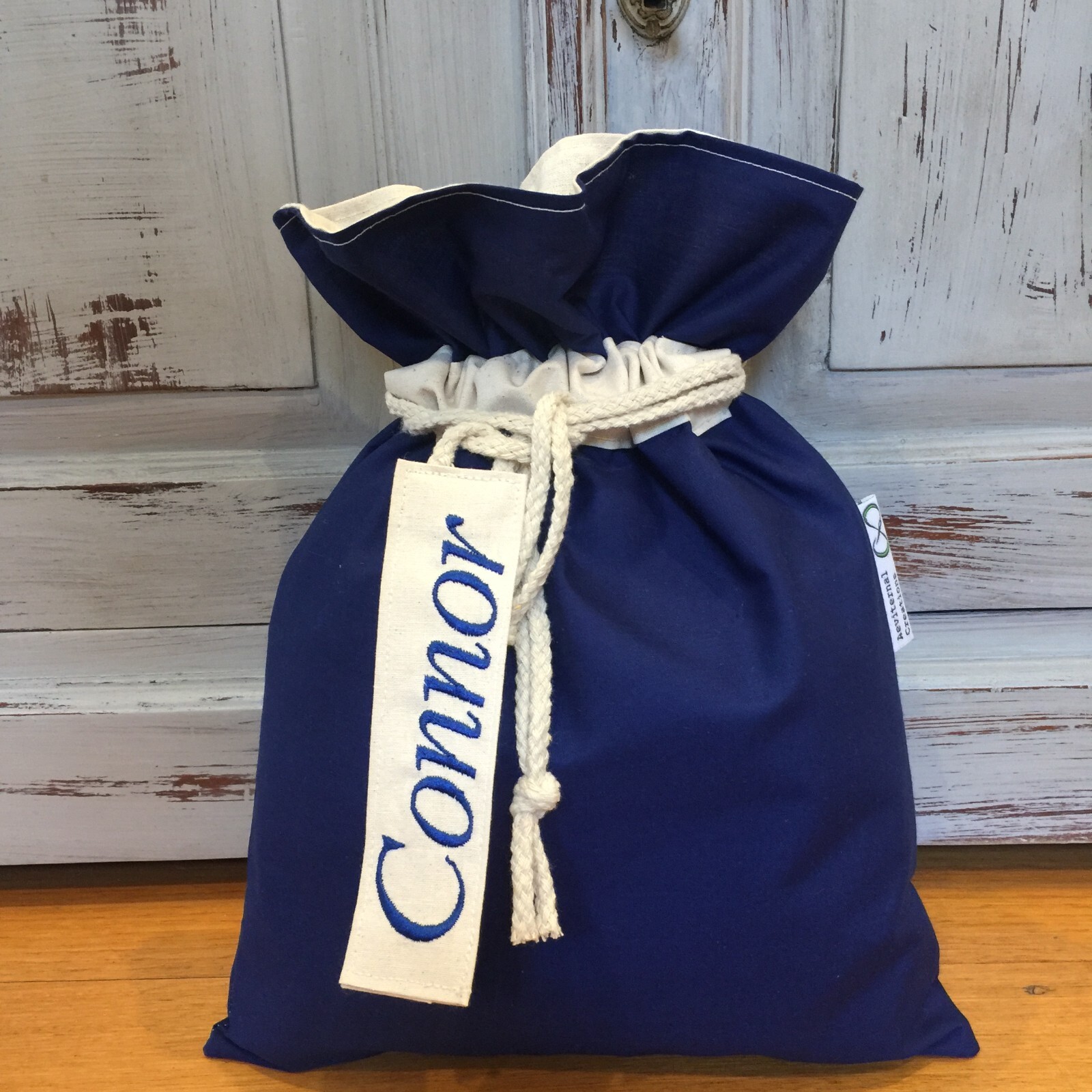 Gift Bag 35cm x 25cm, Personalised With Tag, Fabric Lined, Handmade in Australia