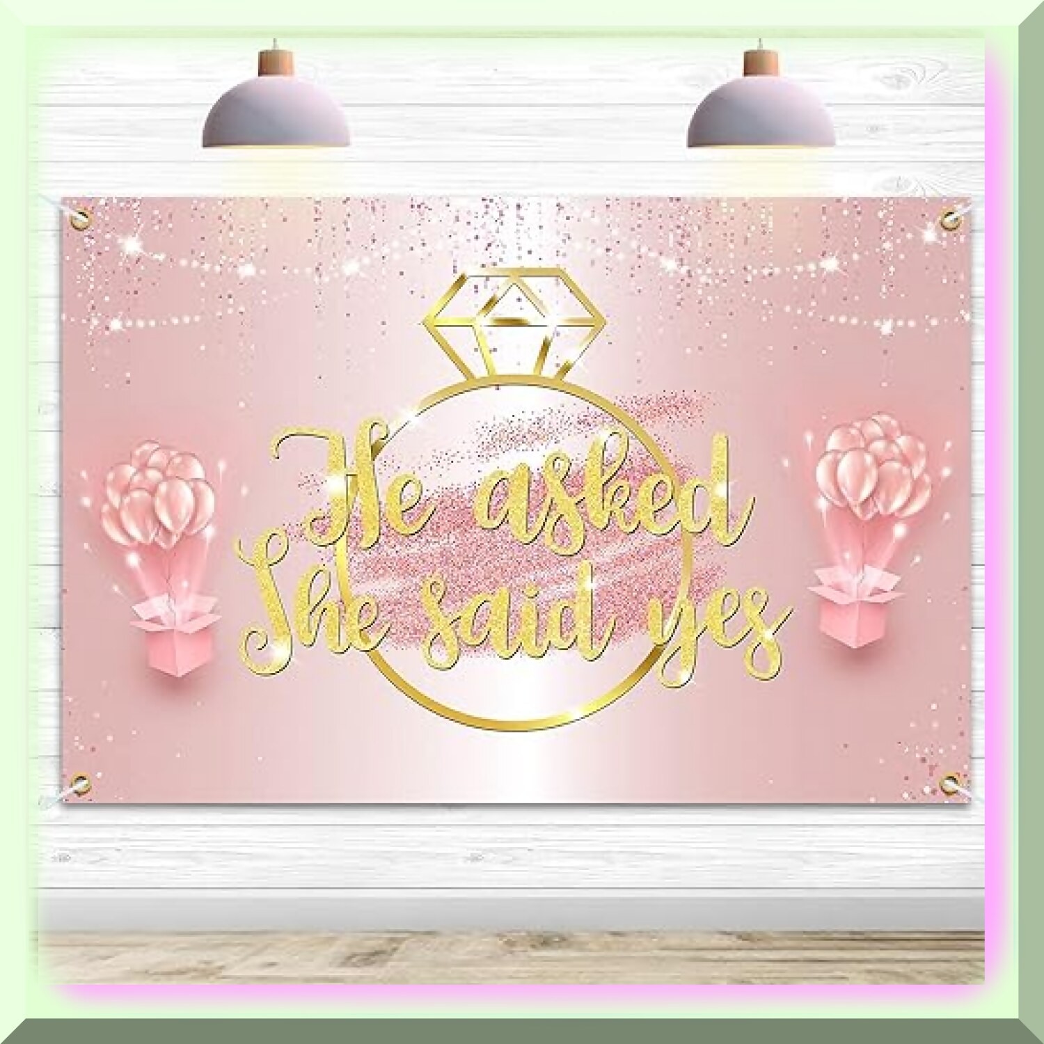 Pink Wedding Engagement Backdrop 6x4ft Polyester Fabric