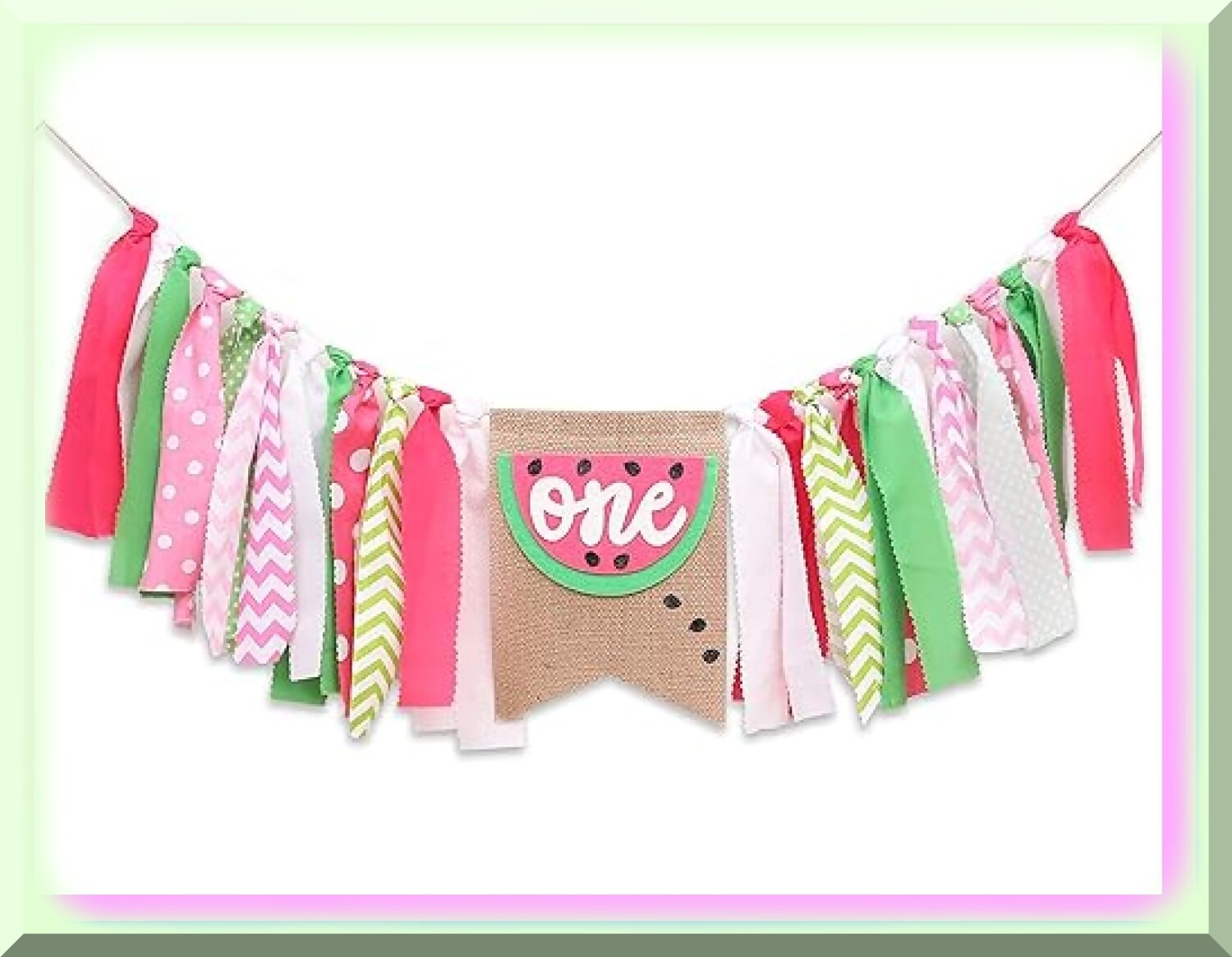 First Birthday Watermelon High Chair Banner