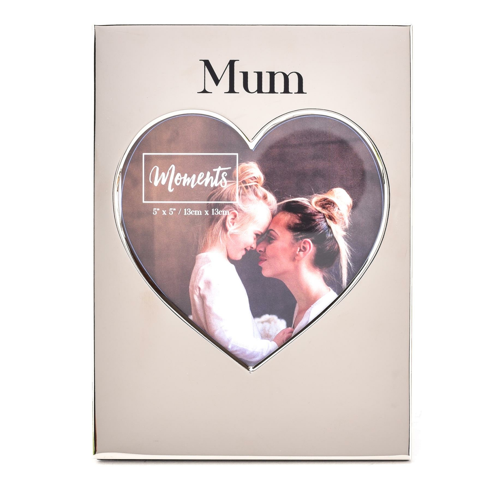 Mirror Heart 5 x 5 Photo Frame – Silver plated – Mum