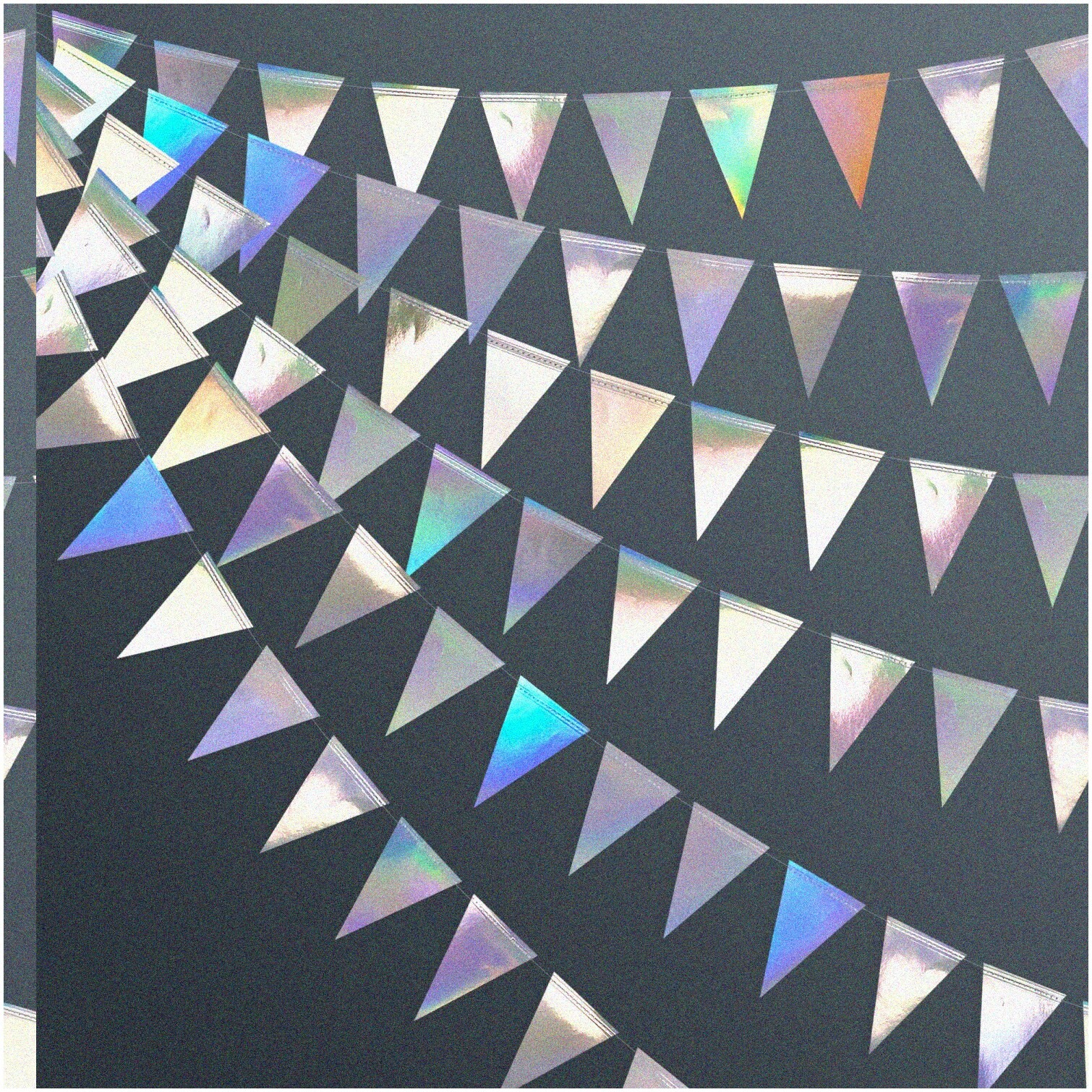 Iridescent Triangle Pennant Banner for Celebrations