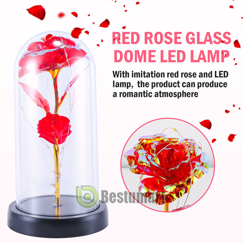 Crystal Galaxy Enchanted Rose LED Glass Forever Flower Home Decoration Gift Box