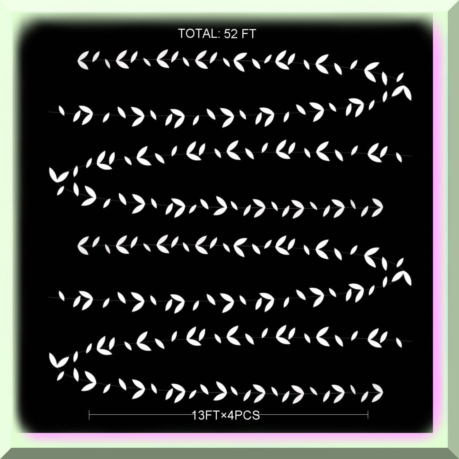 White Leaf Paper Garland 52 Feet Decoration Kit