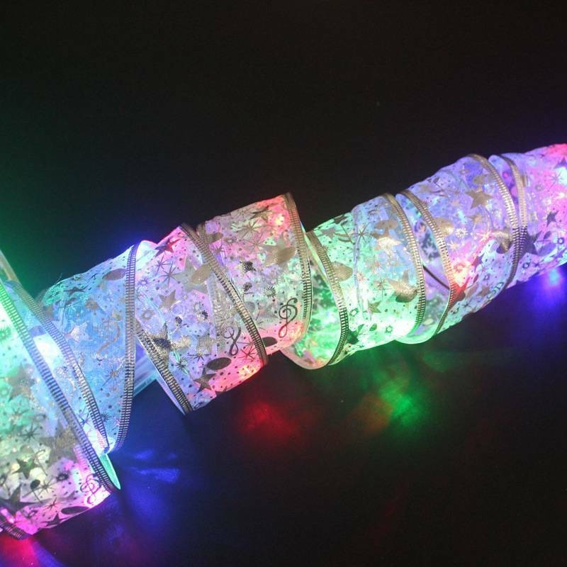 Christmas Tree Ornaments red Home Decor Christmas Ribbon Bows silver Gold 5M
