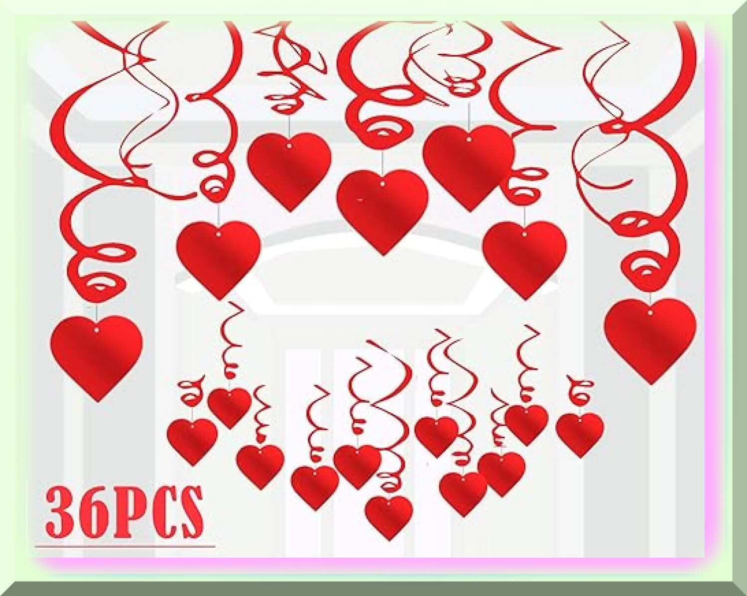 36 Reusable Heart-Shaped Hanging Decorations