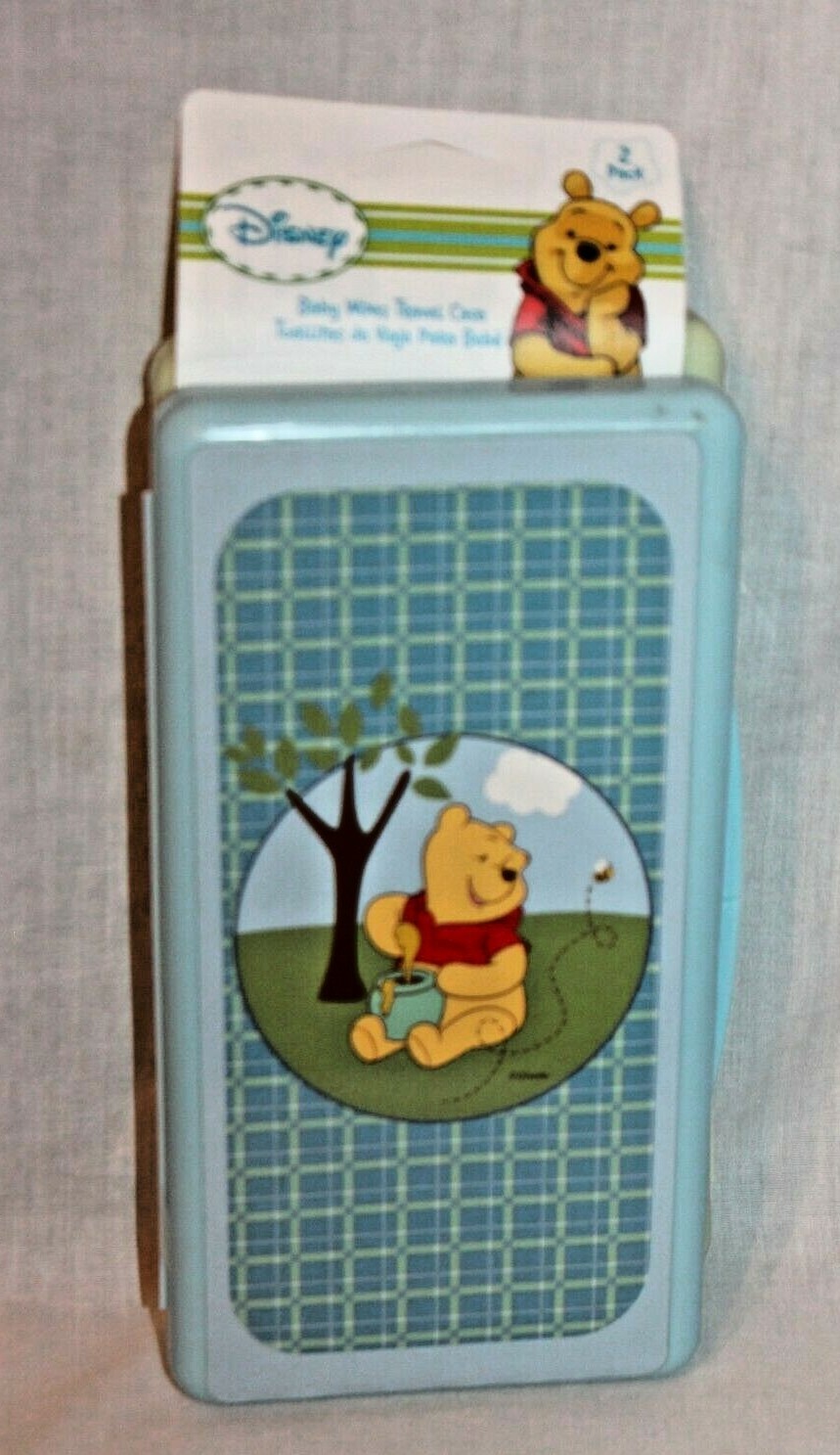 NEW 2- PACKAGE WINNIE THE POOH BABY WIPES TRAVEL CASE BABY BLUE