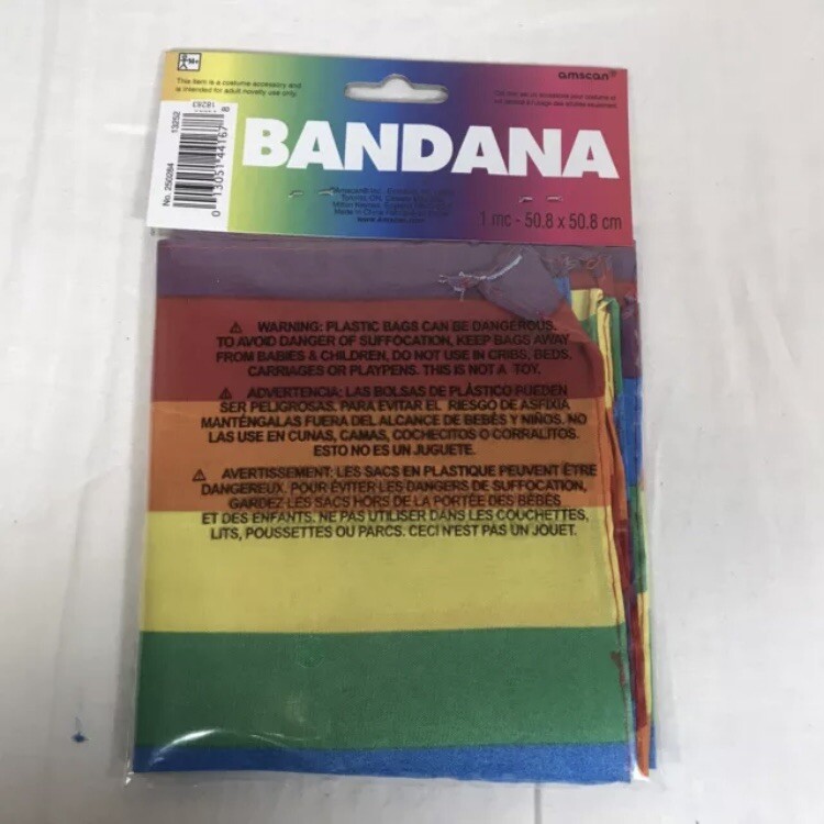 Rainbow Sequin Mask Bandana Halloween Mardi Gras LGBT Pride Parade Costume NEW