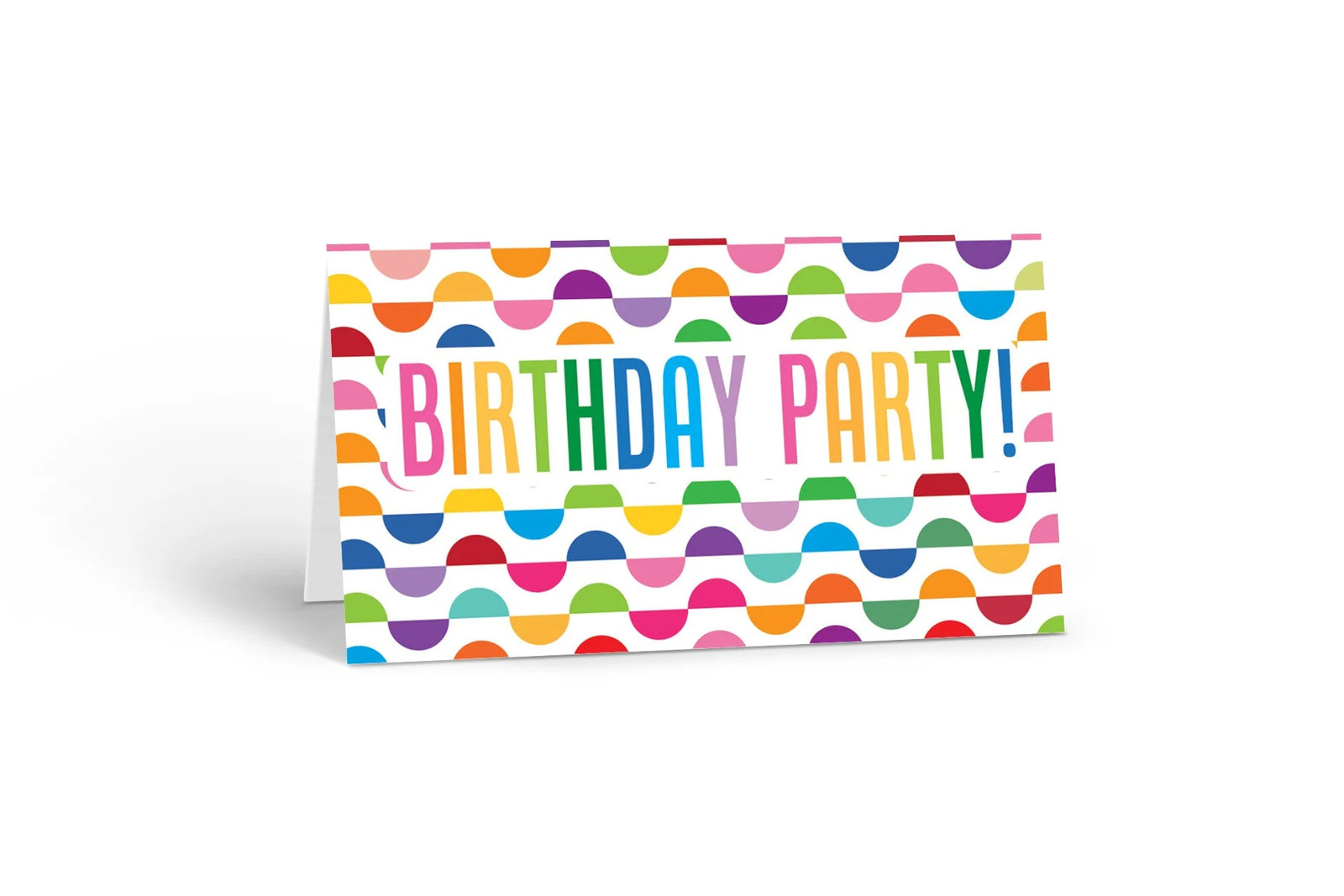 Colorful Half Circled Design Happy Birthday Place Cards – 25 Place – B77550