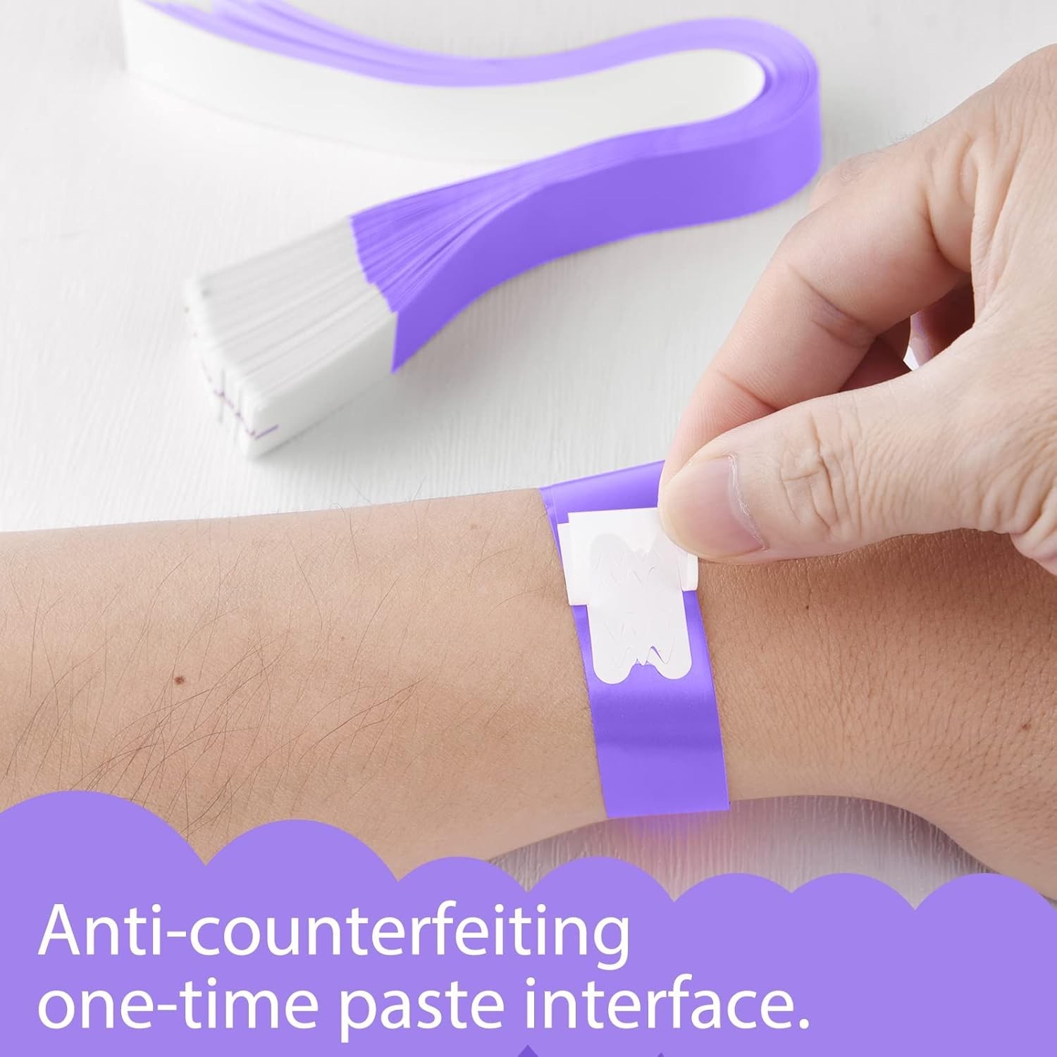 Versatile 200 Pack Purple Event Bracelets – Easy Apply Waterproof Wristbands