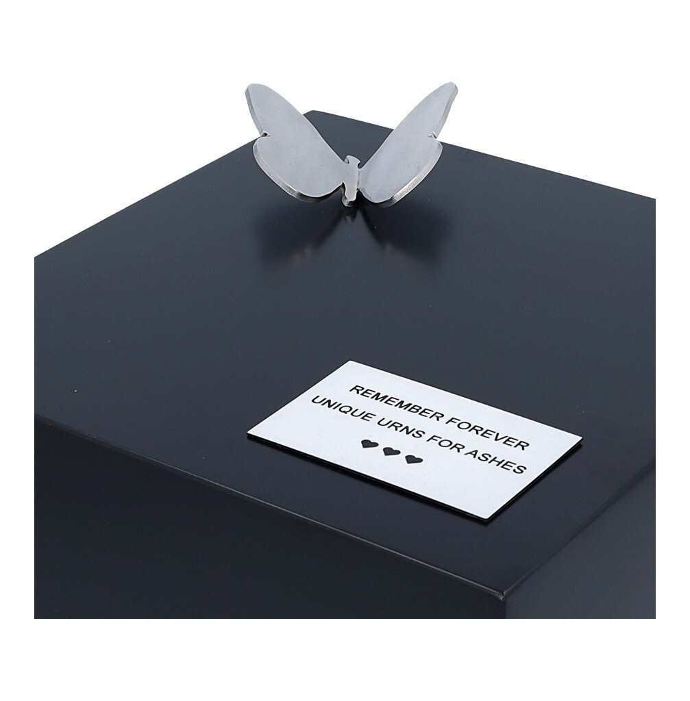 Box-shaped cremation urn Butterfly urn Box for ashes Decorative memorial casket