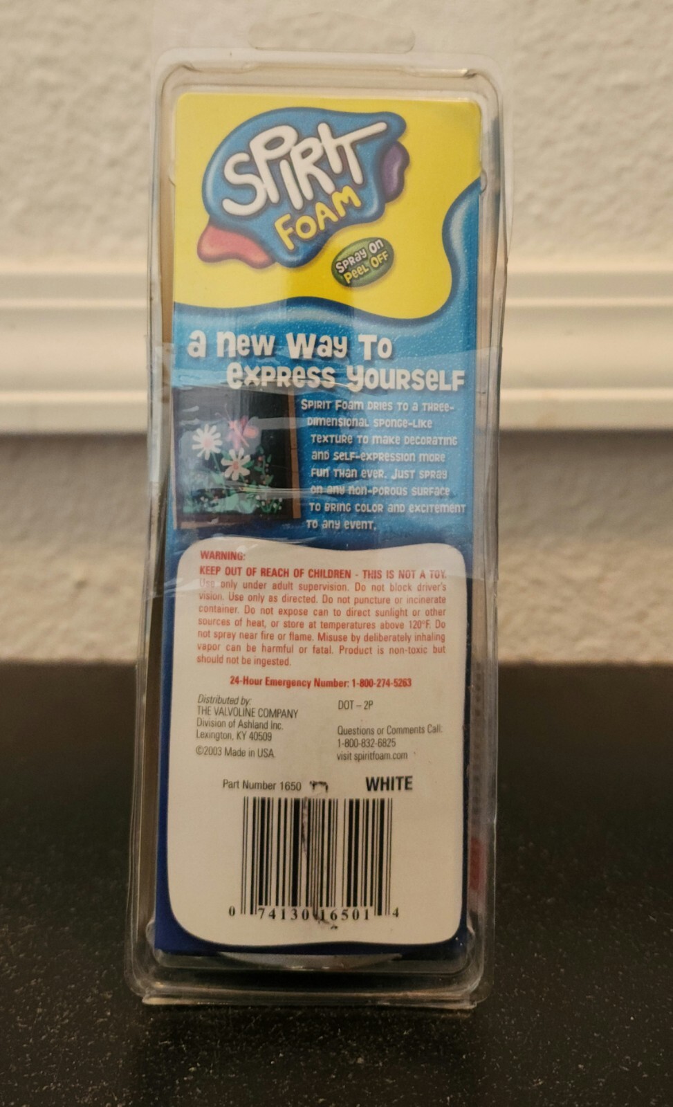 3-D spirit foam spray on peel off