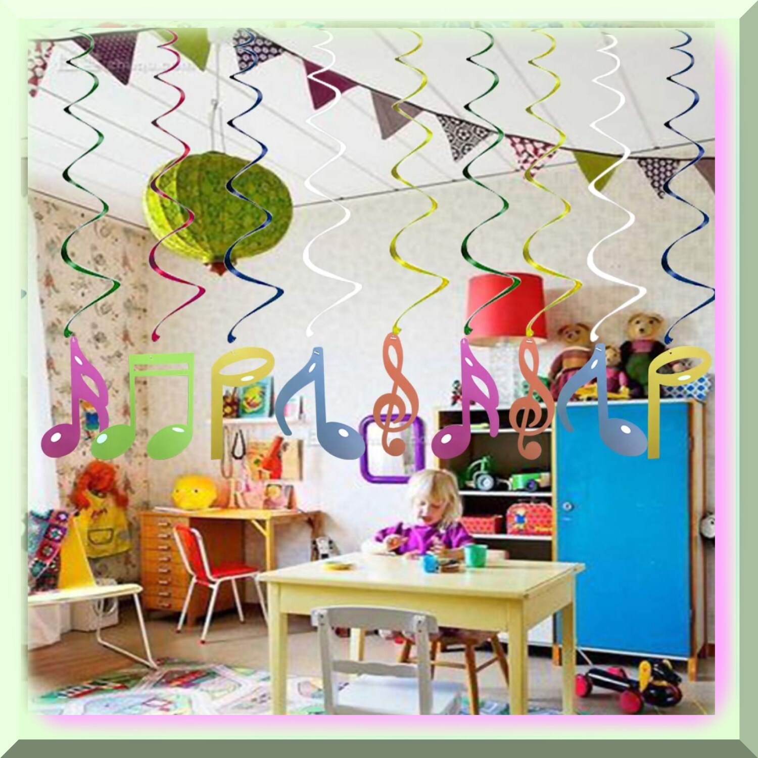 Colorful Music Note Swirl Decorations 30 Pieces