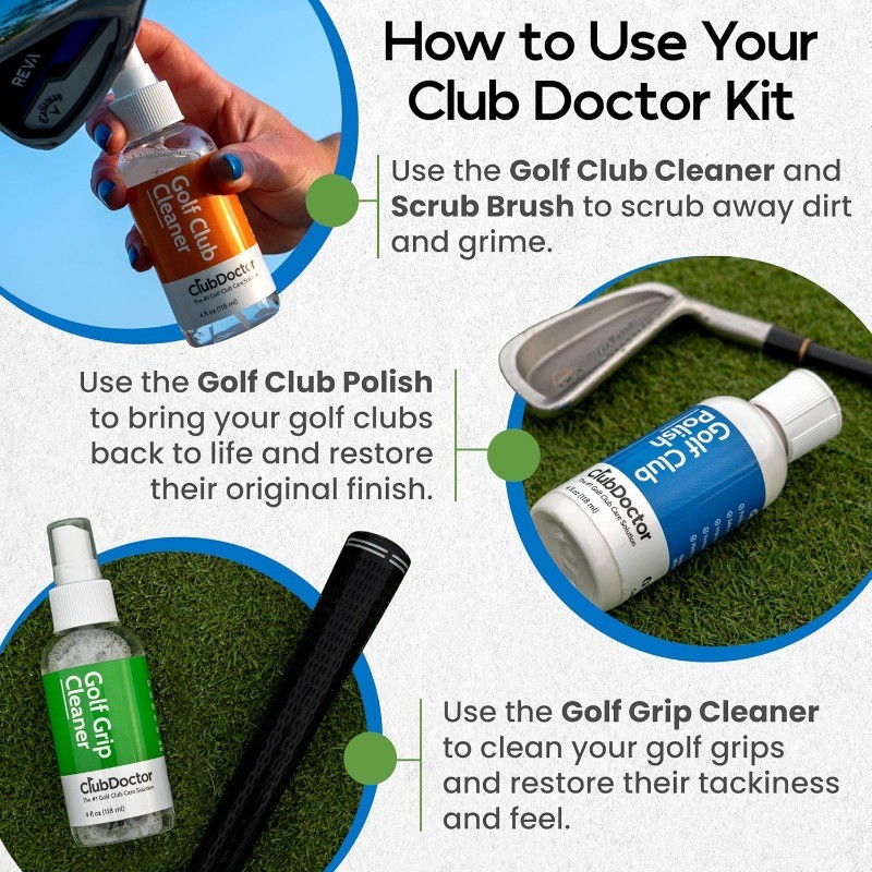 Club Doctor Golf Club Care Kit – Clean, Polish, and Restore Irons