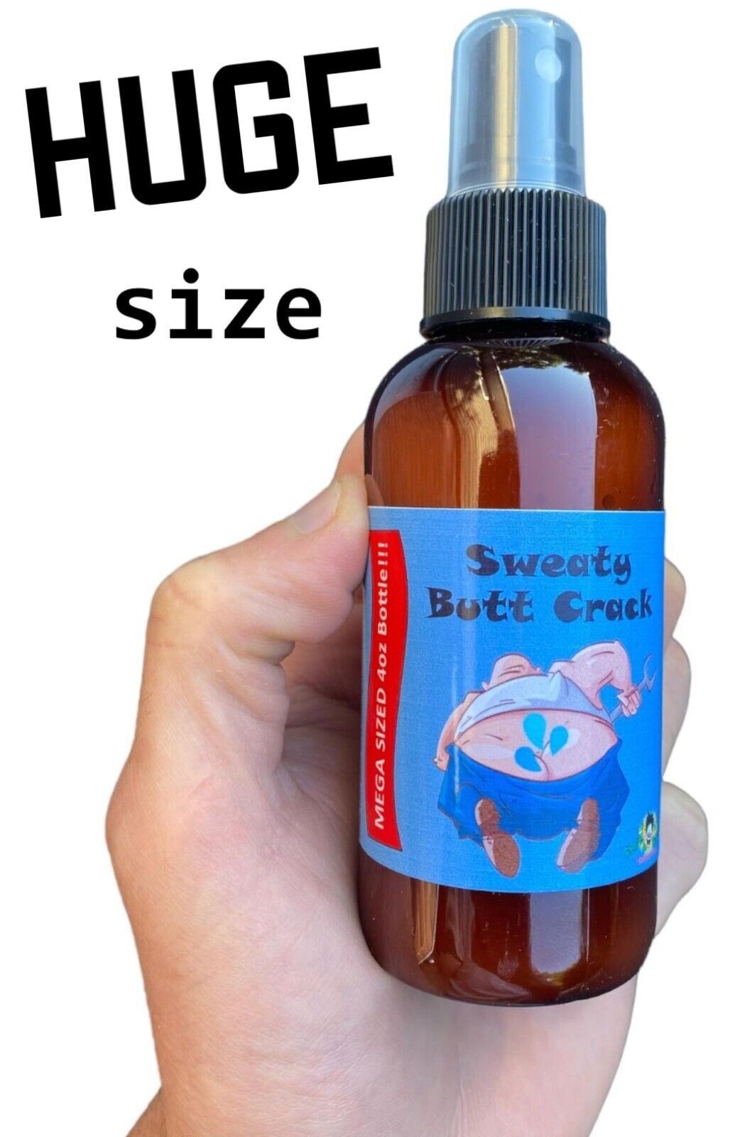 SWEATY BUTT CRACK MEGA 4OZ SIZE LIQUID BOTTLE – Disgusting Ass Fart GaG Prank