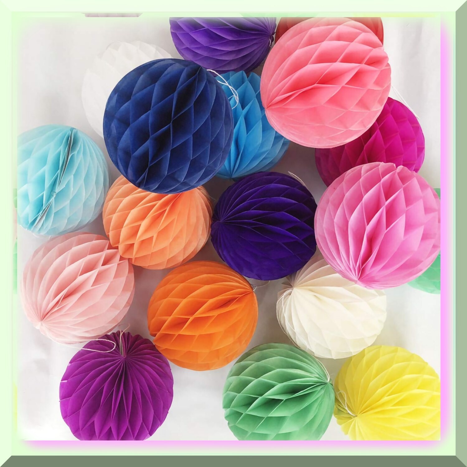 Vibrant 6-inch Honeycomb Flower Ball Decor Set