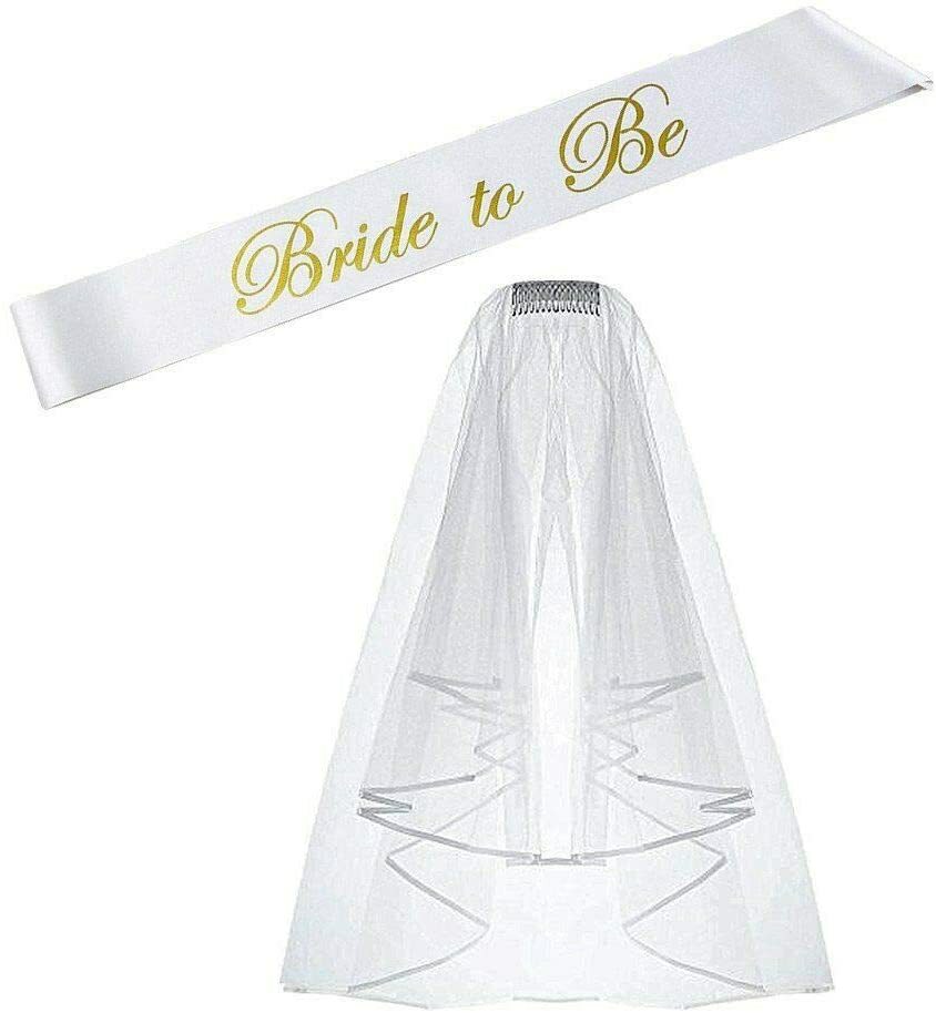 Rose Gold Bachelorette Party Kit Bridal Shower Decorations Sash Veil Balloons