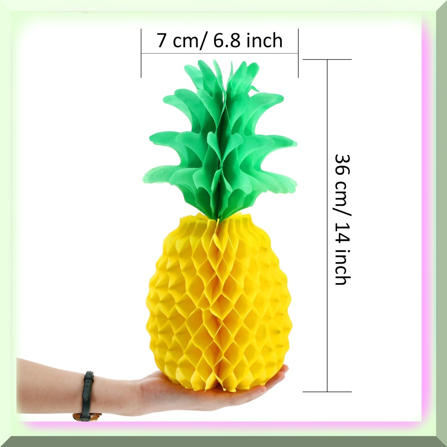 Pineapple Party Decorations with Honeycomb Centerpieces