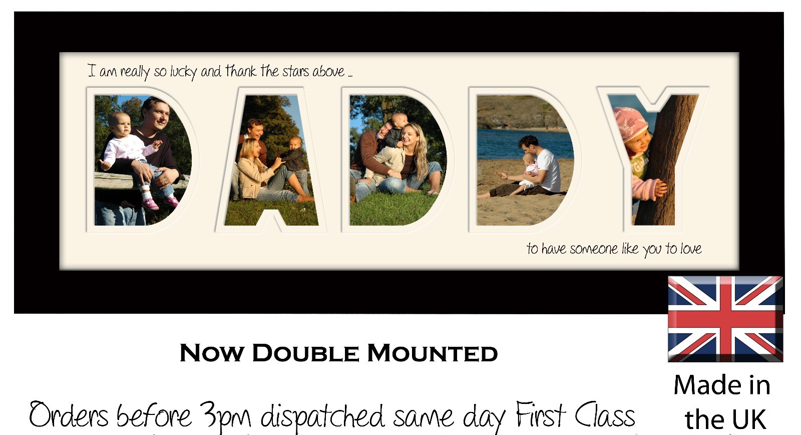 Daddy Thank the Stars Word Name Letters Photo Frame by Photos in a Word 897A20X8