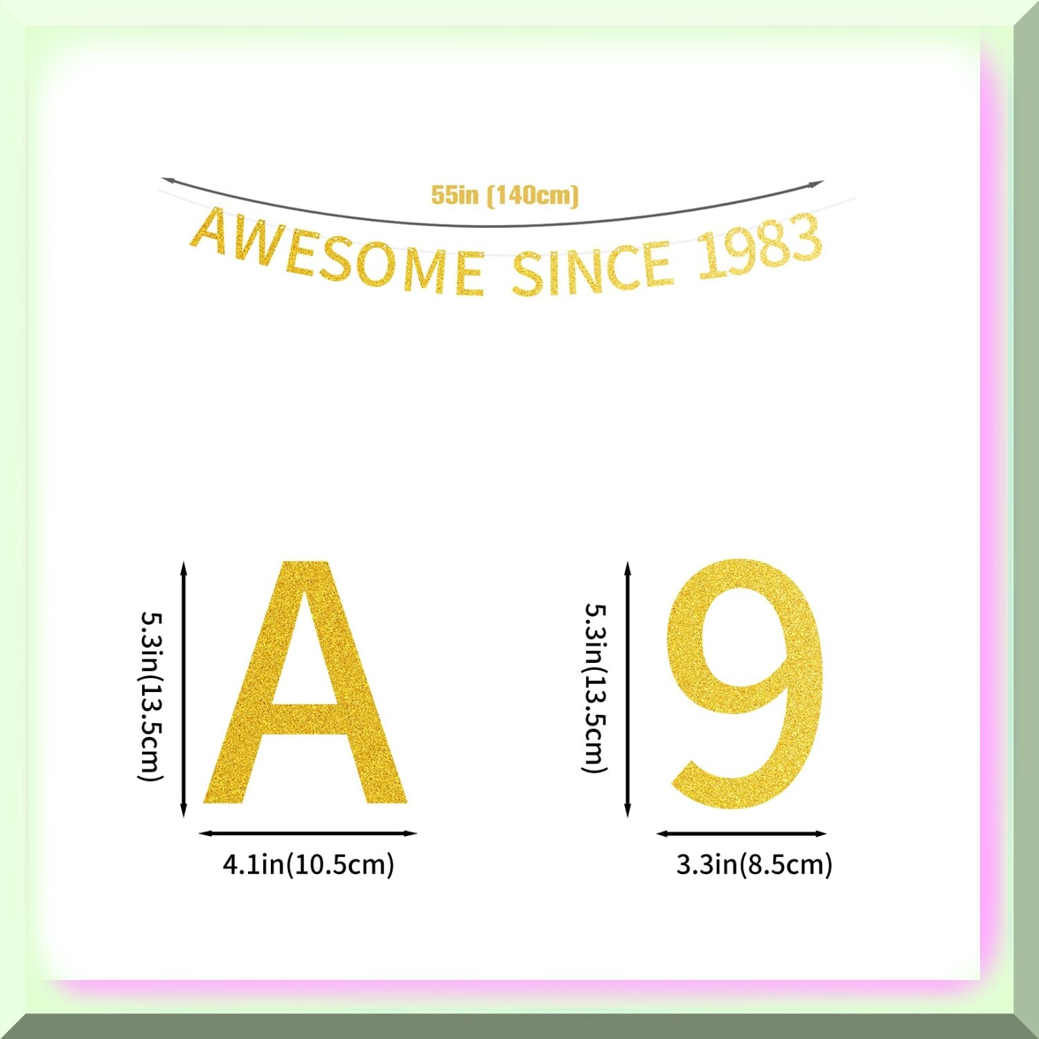 41st Birthday Glitter Banner for Indoor Outdoor Use