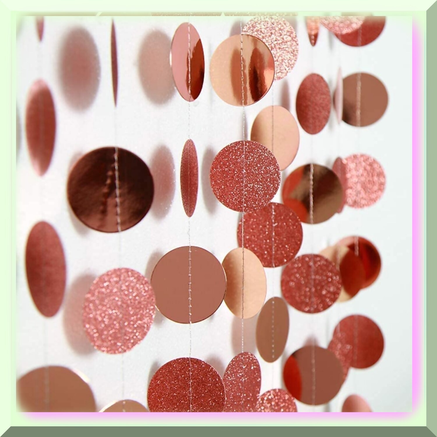 Rose Gold Fiesta Decor Kit with Fringe Curtain and Backdrop
