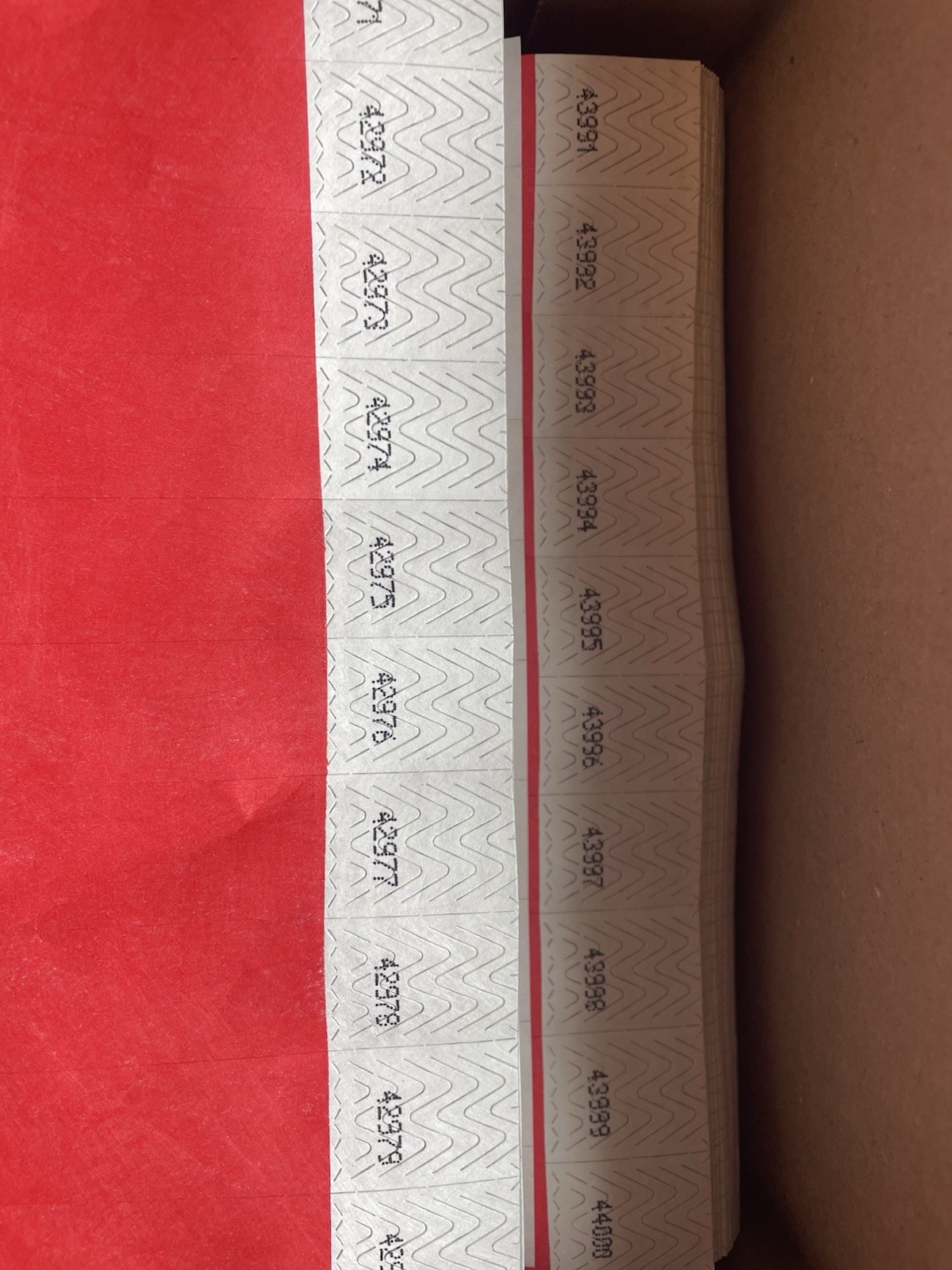 Tyvek Wristbands Neon Red “Approx 4500+”