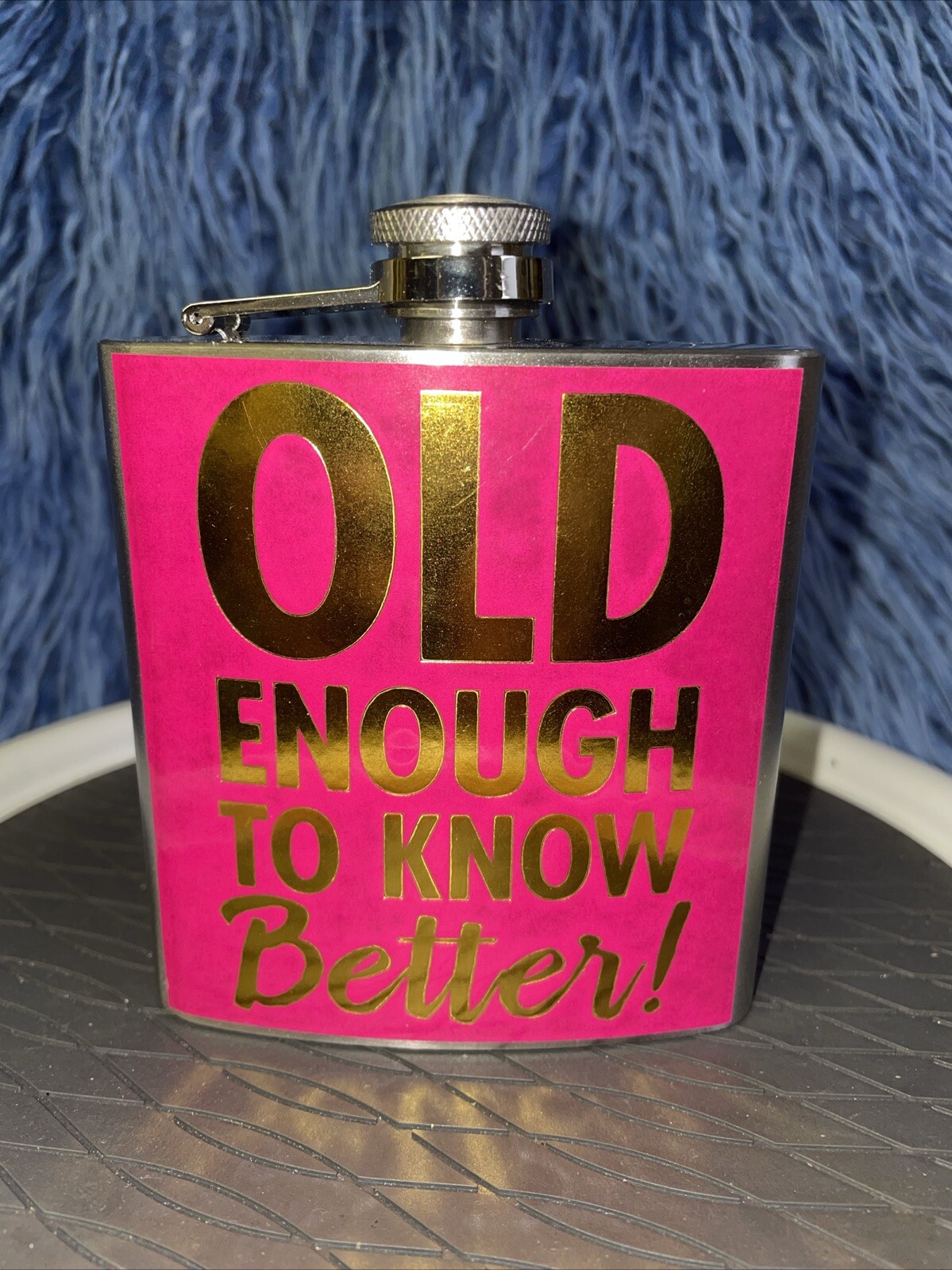 Amscan Old Enough To Know Better 6oz Metal Flask Gag Gift New!!!!