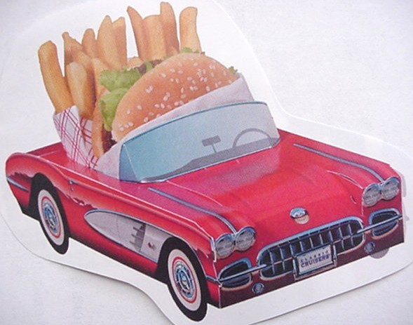 6 ~ Classic Ford Cardboard Cars Kids Food Box Tray Party Favor Table Center *