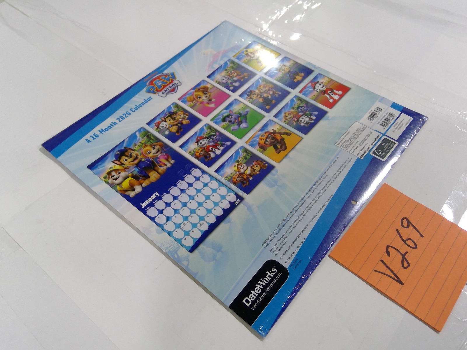 DateWorks Paw Patrol 16-Month 2026 Wall Calendar Multicolor Kids Cartoon New