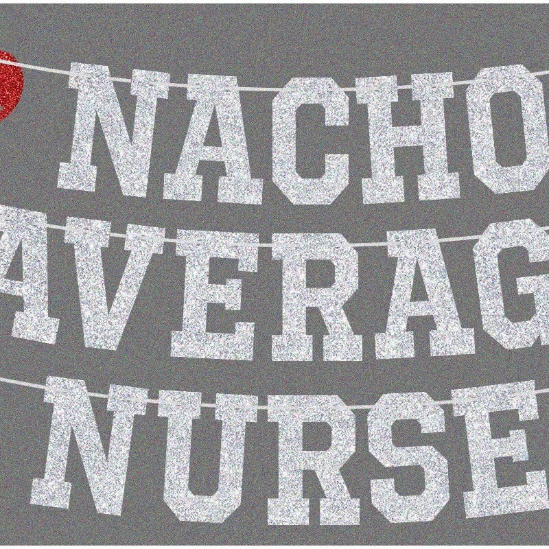 Silver Nurse Graduation Banner with Glitter Letters