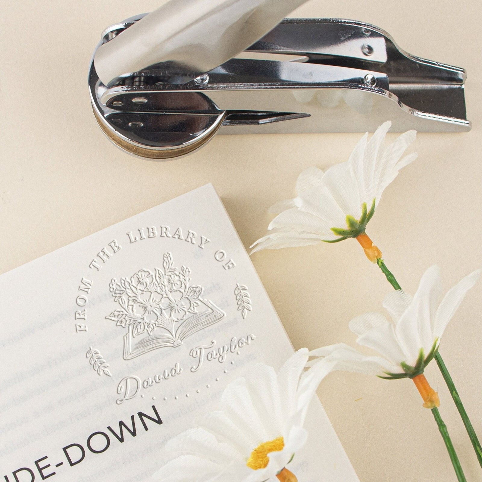 Custom Logo Embosser Stamp Steel Embosser Stamp Perfect for Weddings Libraries