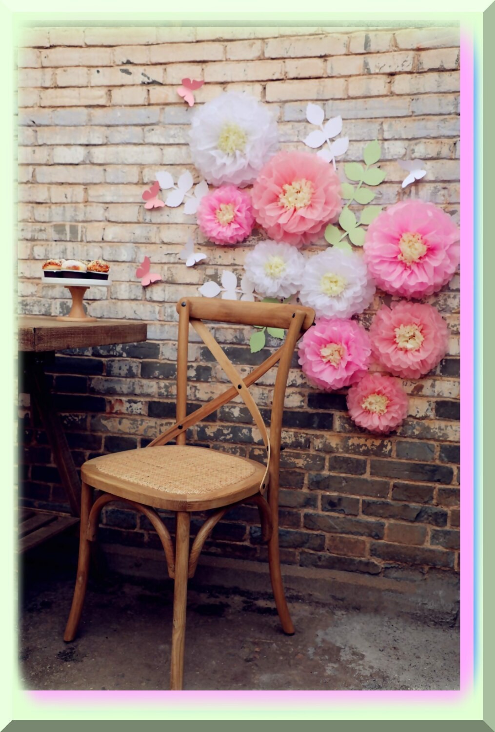 Tissue Paper Flower and Butterfly Decoration Set