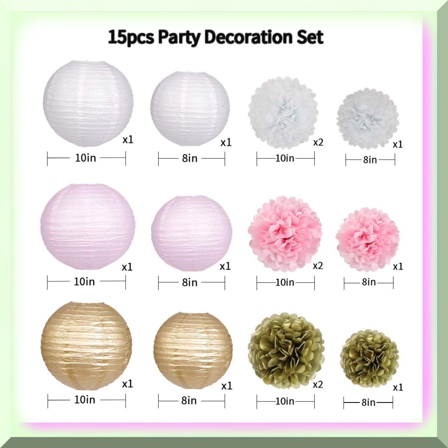 Celebration Kit with Lanterns and Pom Poms