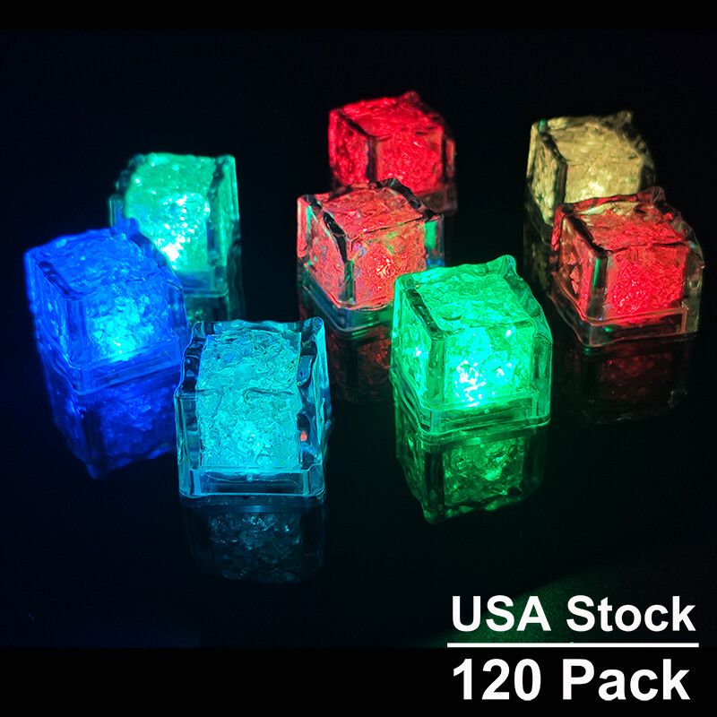 Waterproof Bar Club LED Light Ice Cubes Change Colors Flashing Glow in The Dark