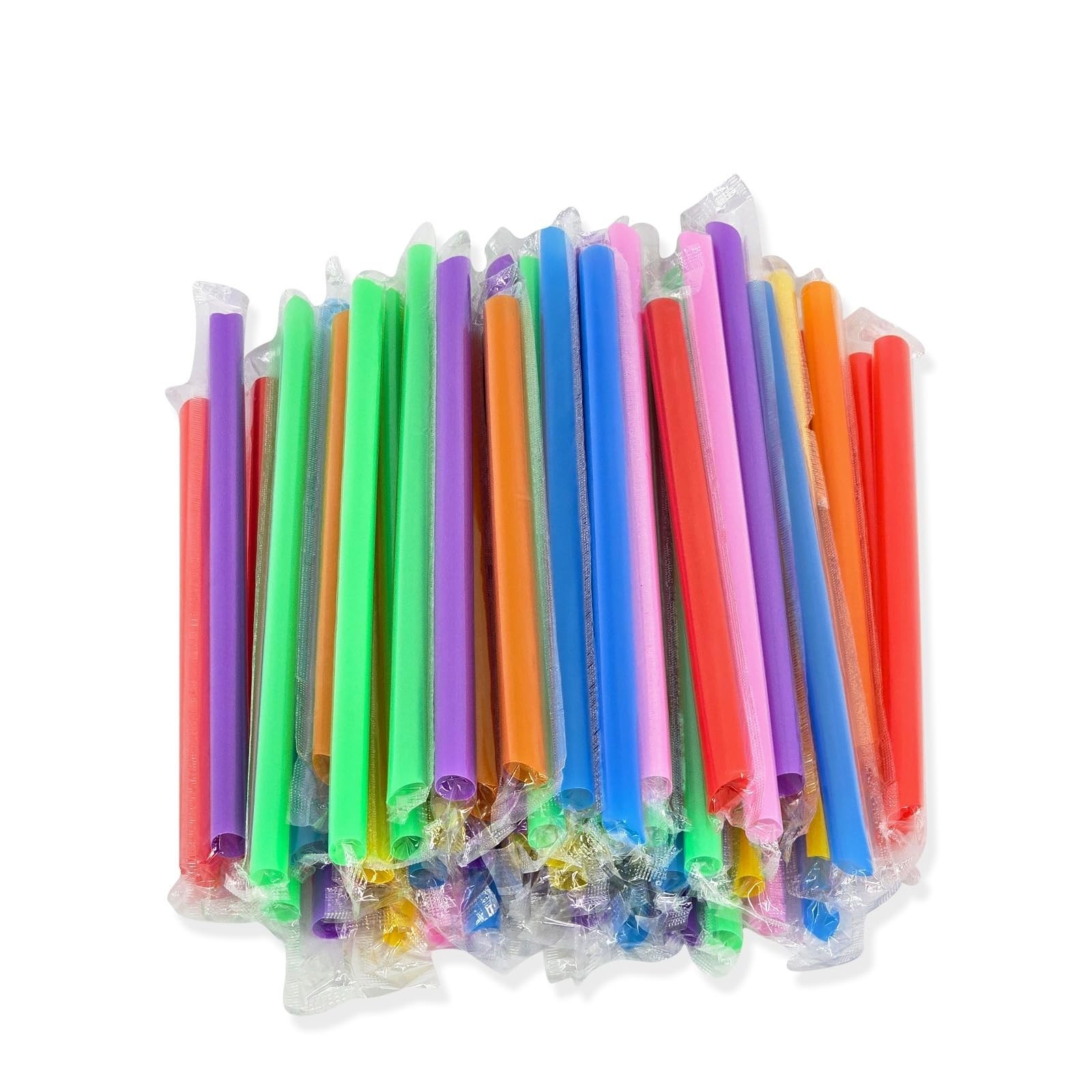 400 Pcs Multi Colors Jumbo Smoothie Straws Disposable Milkshake Straws Jumbo,…