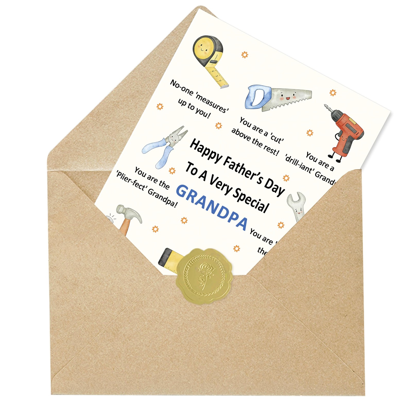 IDU Grandpa Fathers Day Card, Card for 7 x 5 inches, ZN-510