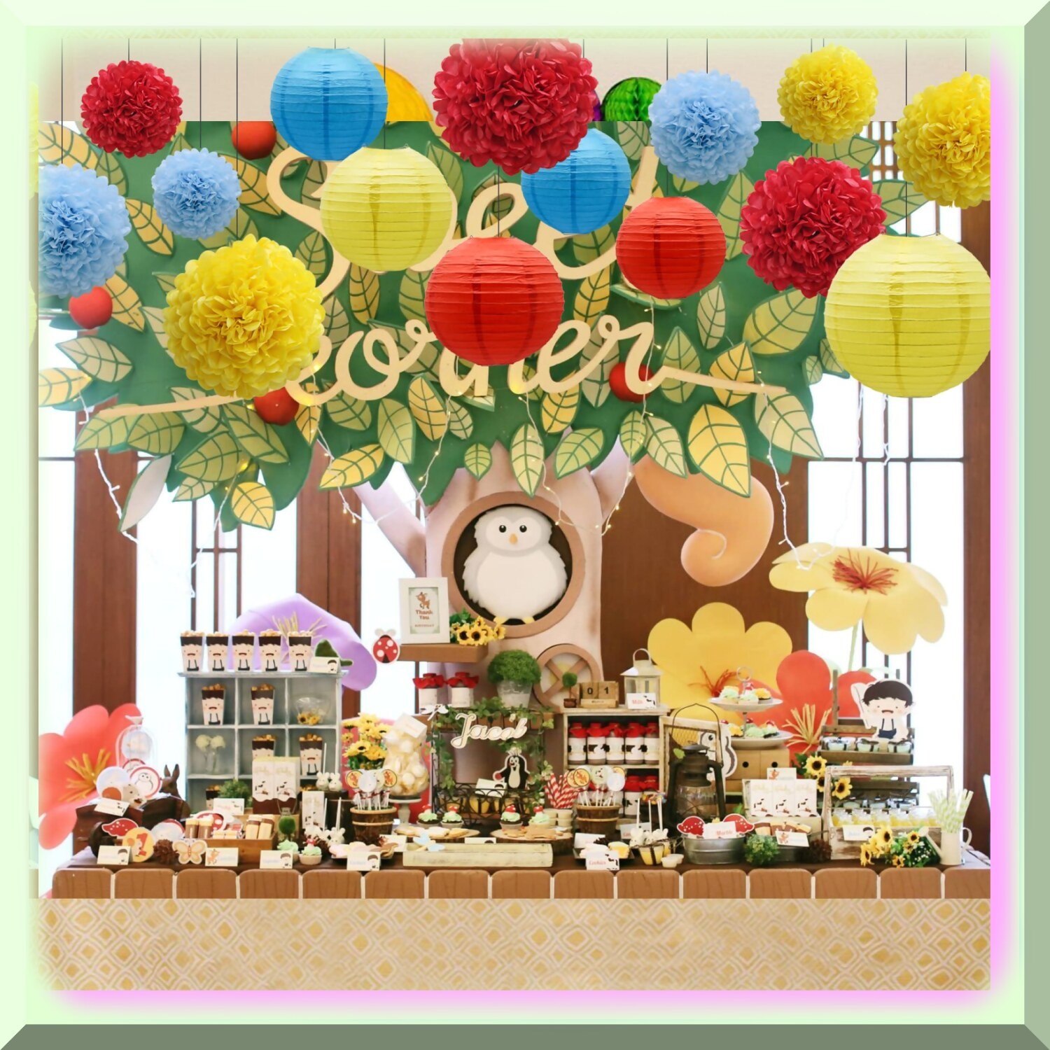 Colorful Hanging Party Decor Set 15 Pieces