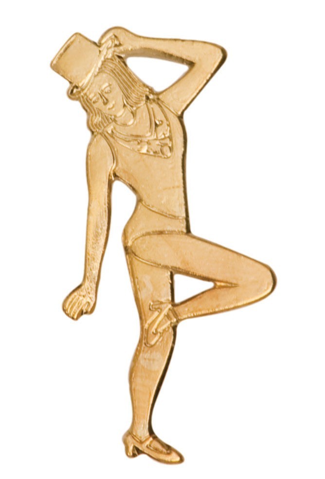 Gold Finish Metal Dancer JAZZ Pin TIE TACK School Varsity Chenille Insignia