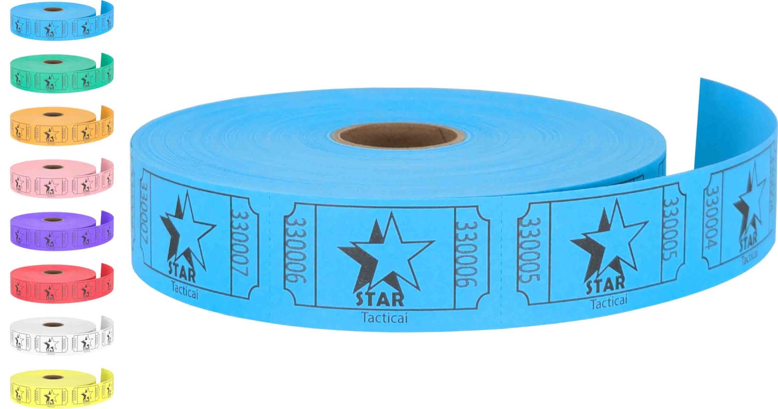 1000 Raffle Tickets, Star, Blue (1 of 8 Colors), Single Roll, Ticket for Even…