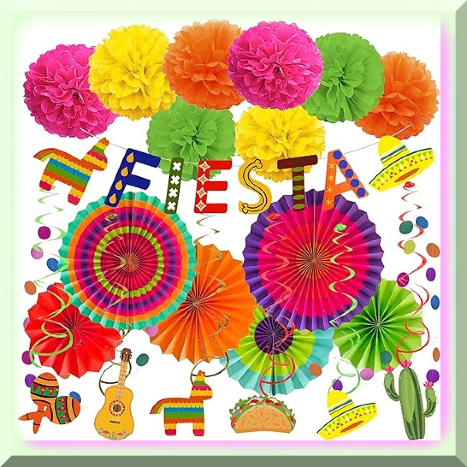 Multicolor Mexican Party Decorations Kit