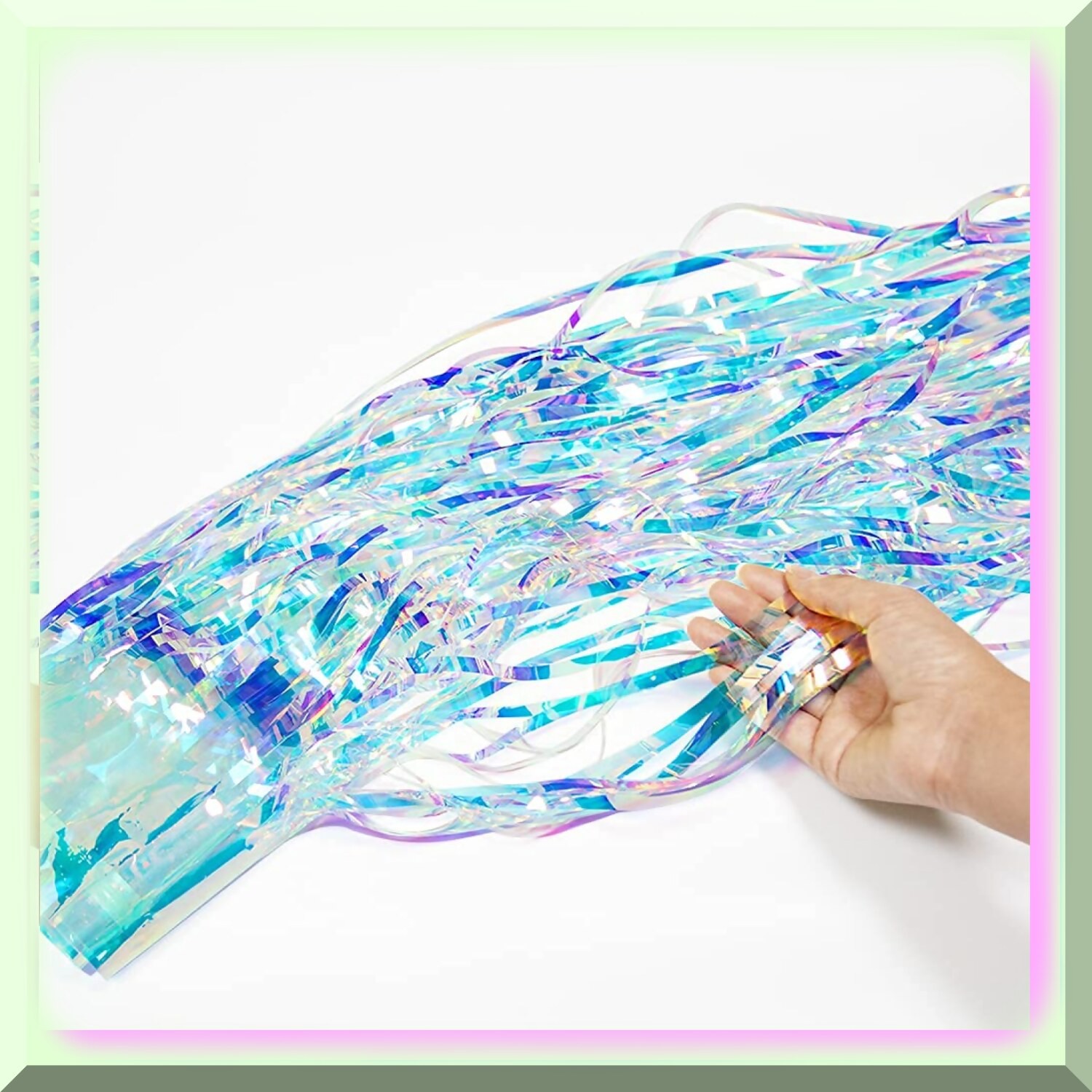 Iridescent Tinsel Curtain Backdrop for Celebrations