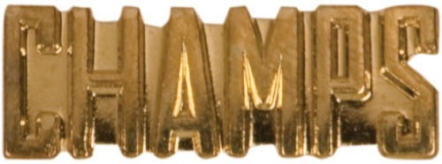 Gold Finish Metal Champs Pin TIE TACK Sport School Varsity Insignia Chenille