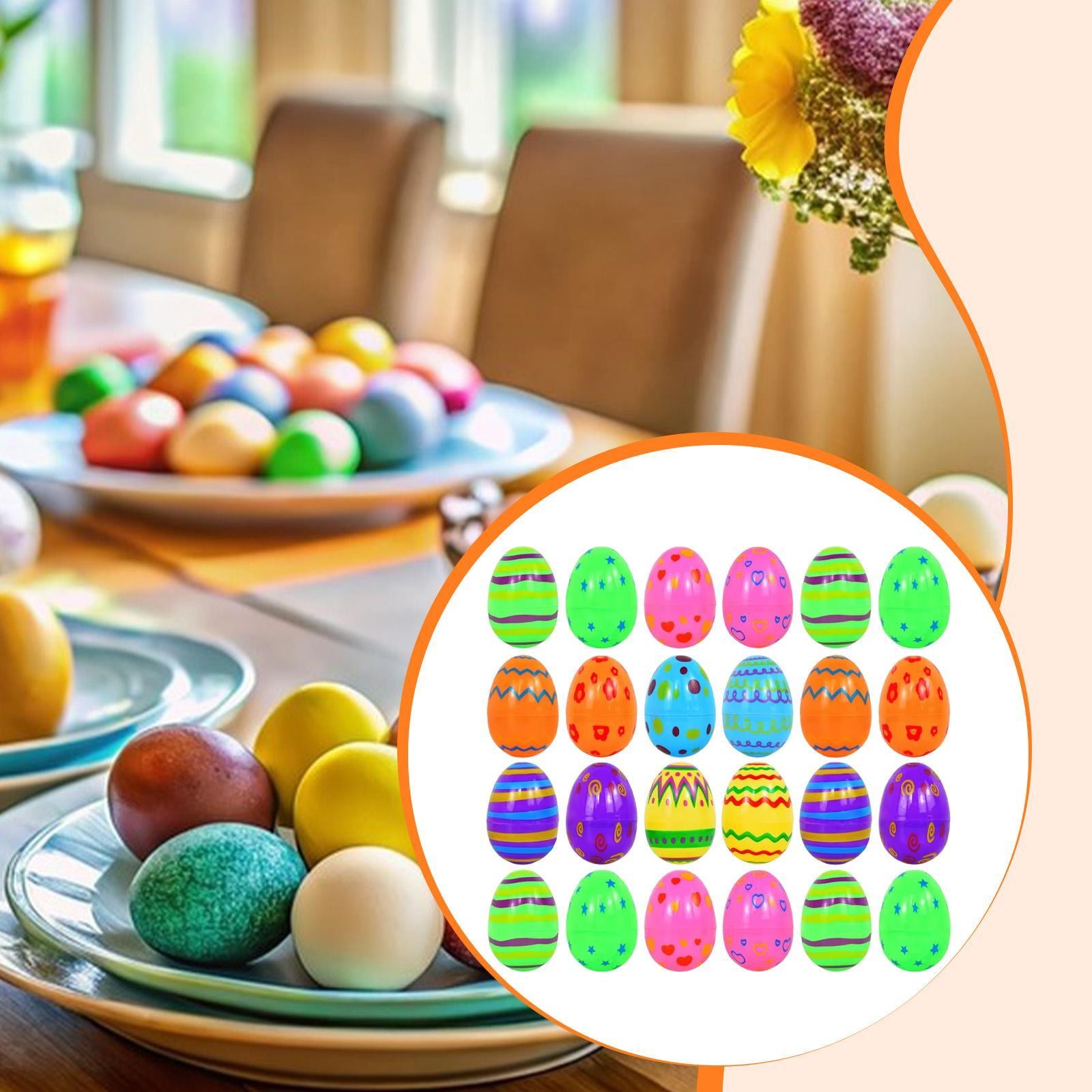 24 Pieces Fillable Easter Eggs Ornaments Colorful Multipurpose for Easter