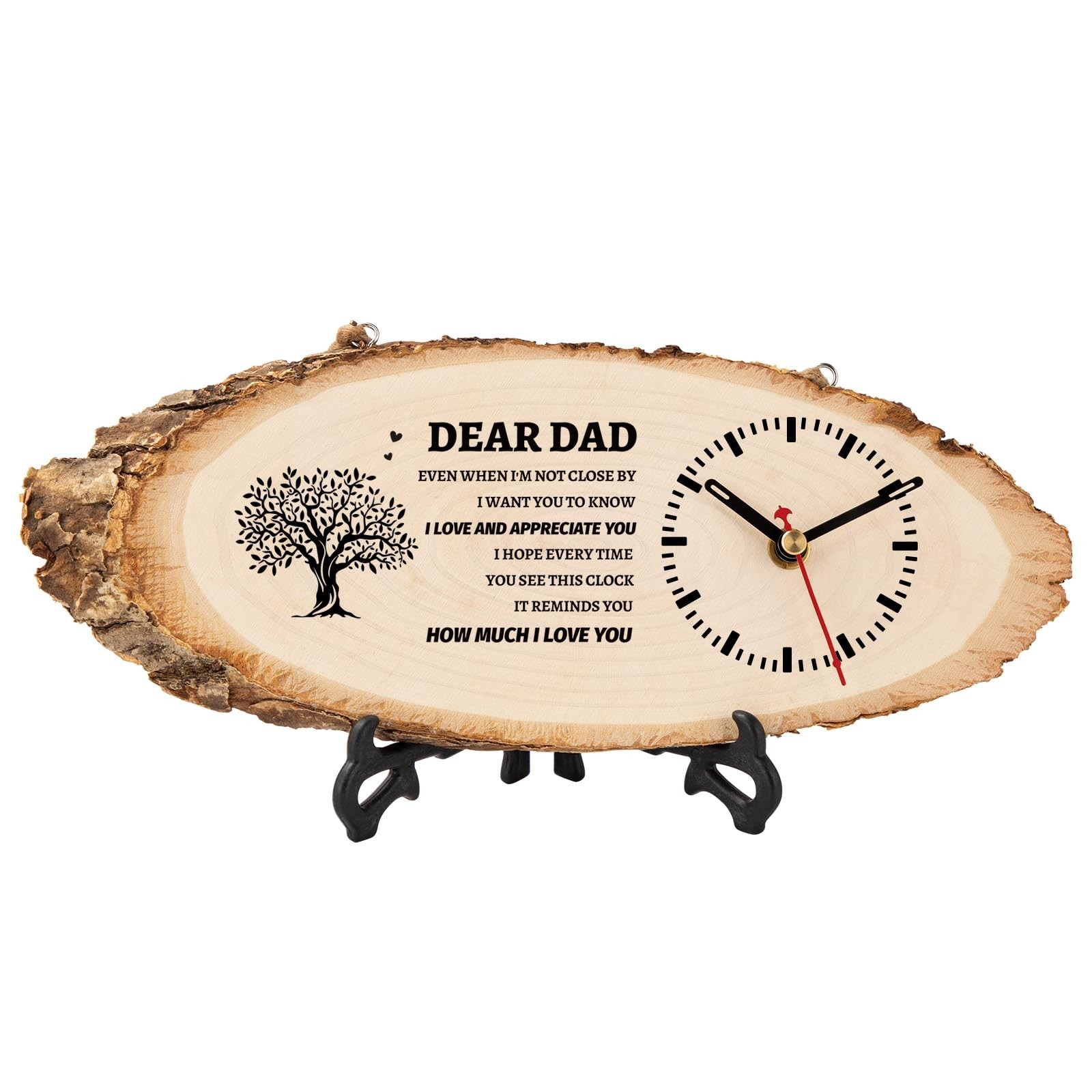 BeauGift Dad Gifts, Wooden Clock Gifts for Dad from Daughter Son Kids, Daddy …