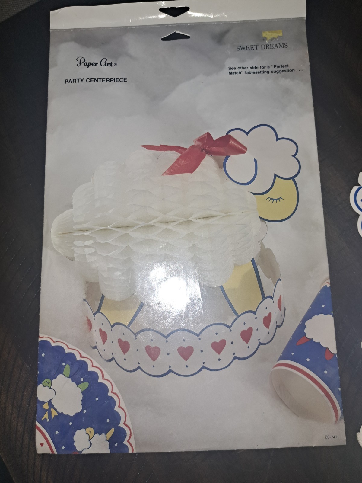 Vintage 1986 Honeycomb Baby Lamb* Baby Shower Decoration Centerpiece *Preowned